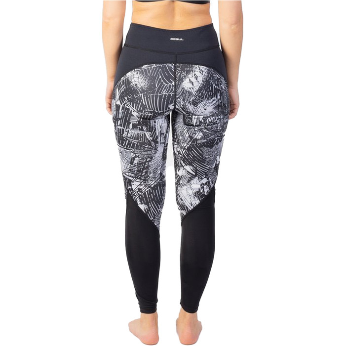 2024 Gul Womens Luna7 SUP Leggings LA8301-C1 - Broken Palm / Black